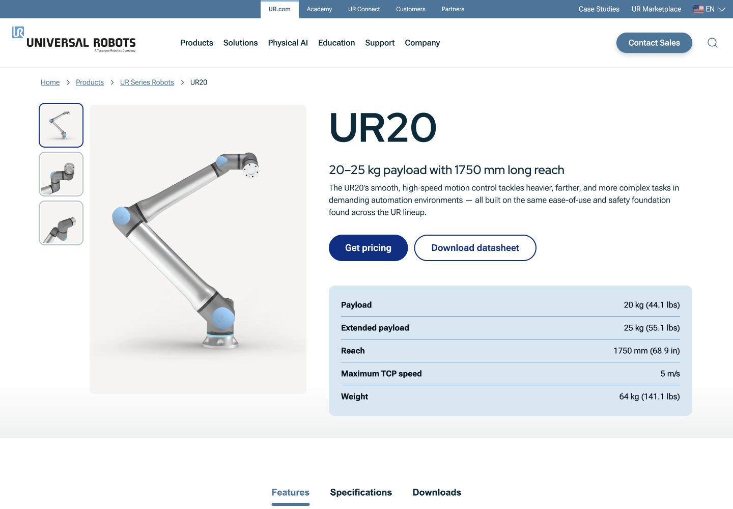 Universal Robots UR20: public reference page