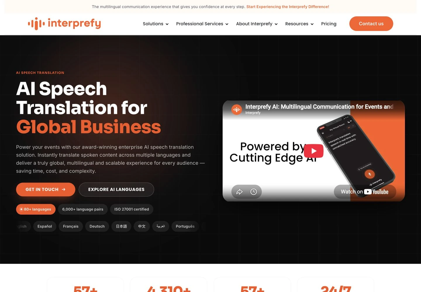 Interprefy language services: public reference page