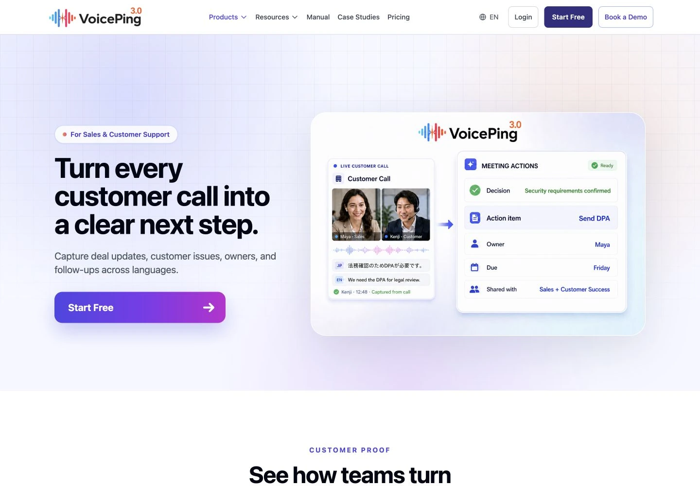 VoicePing Meeting Logs: public reference page