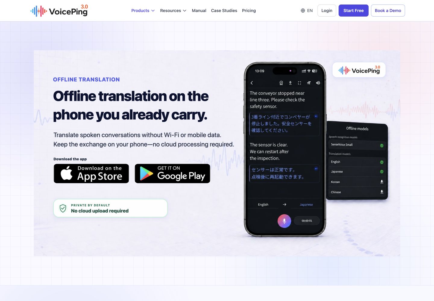 VoicePing offline specification: public reference page