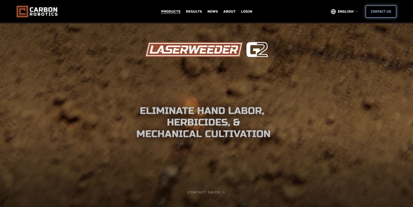Carbon Robotics LaserWeeder G2 product website
