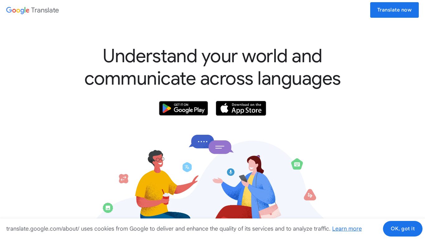 Google Translate official app and web interface
