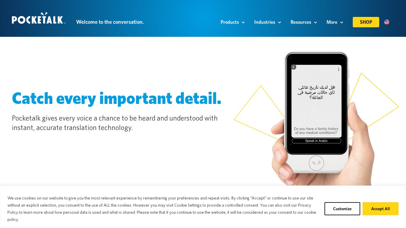 Pocketalk translation device official page