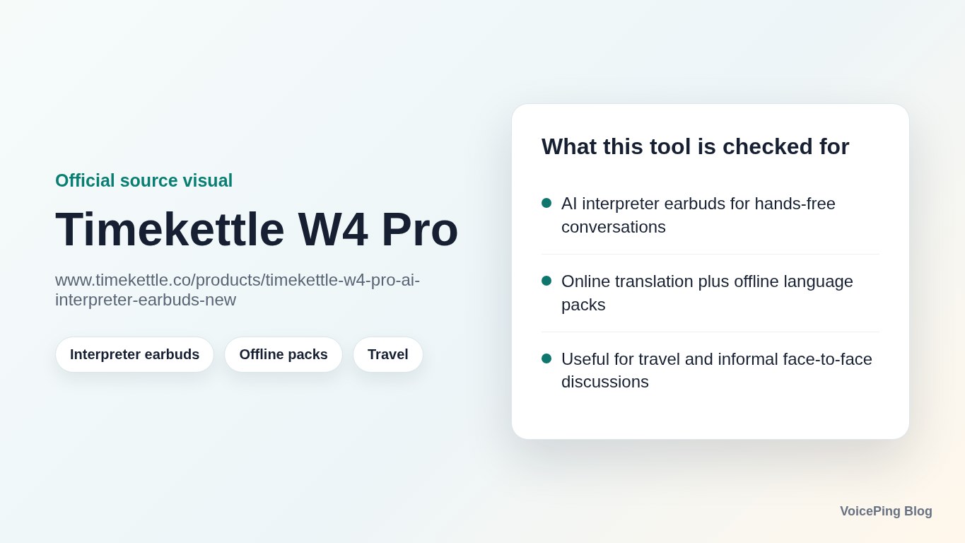 Timekettle W4 Pro source visual