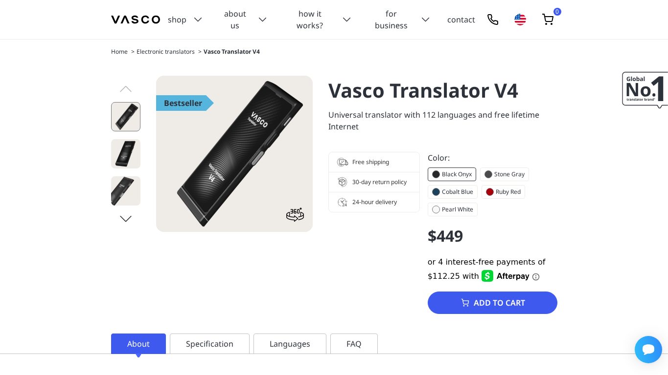 Vasco Translator V4 official page