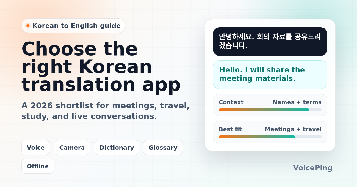 Best Korean to English Translation Apps in 2026: Business, Travel, and Learning