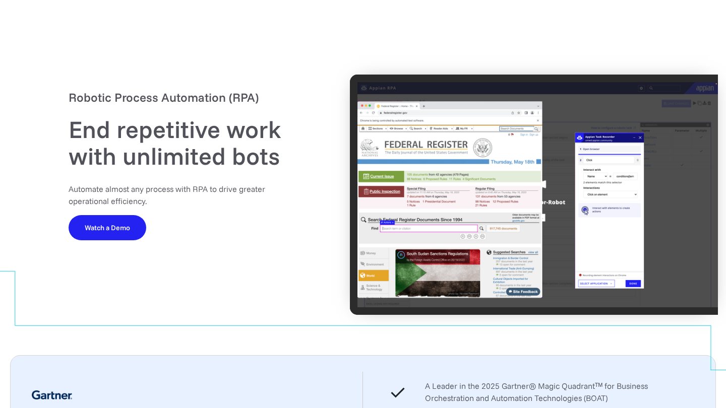 Appian RPA official page screenshot