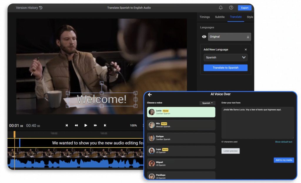 Flixier interface