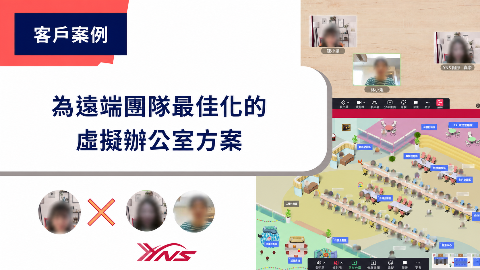 YNS 員工在 VoicePing 虛擬辦公室中協作