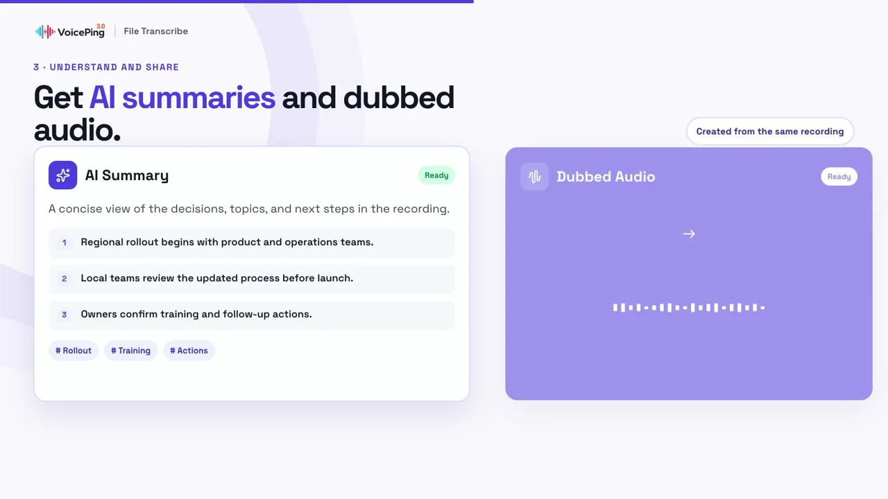 VoicePing: English video demo — video preview